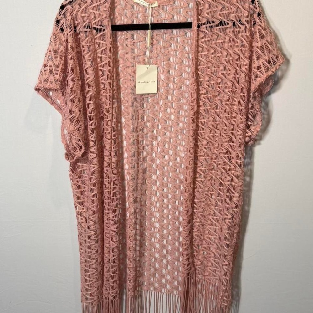 Swimsuit cover up/cardigan with fringe